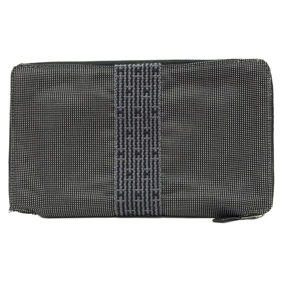 Auth HERMES Her Line Purse GM - Gray Black Polyamide Polyester None Long Wallet - Picture 3 of 6